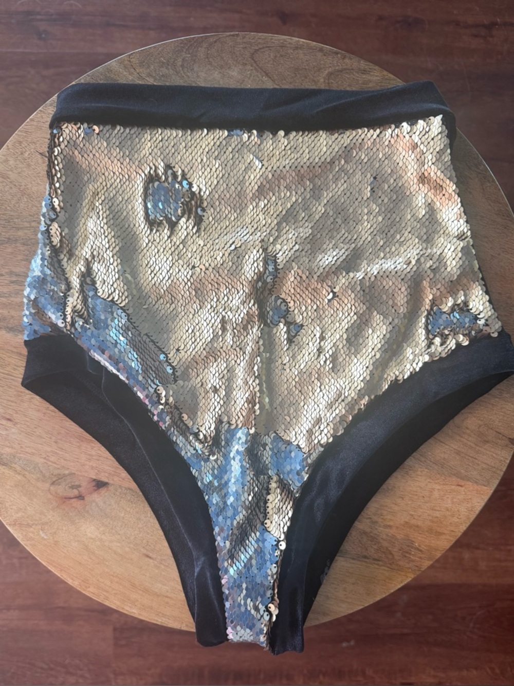 High-Waist Mermaid Color Changing Flip Sequin Velvet Bottoms
